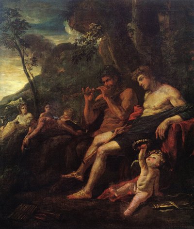 Olympos und Marsyas von Nicolas Poussin